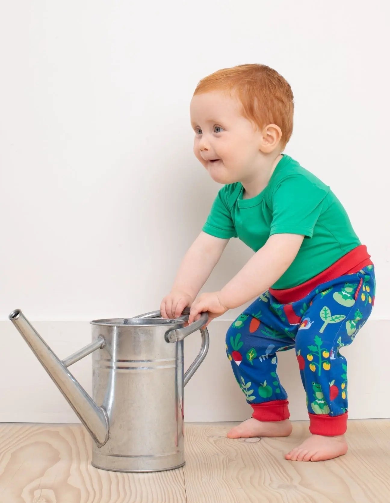 Organic Green Basic Short-Sleeved Baby Bodysuit Toby Tiger