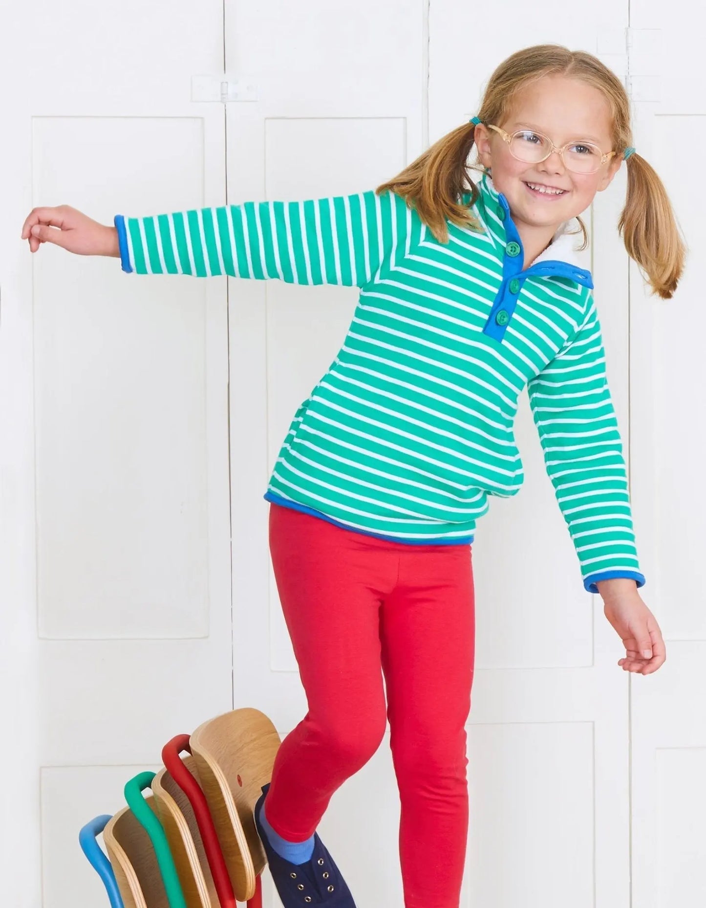 Organic Green Breton Cosy Fleece Sweatshirt Toby Tiger