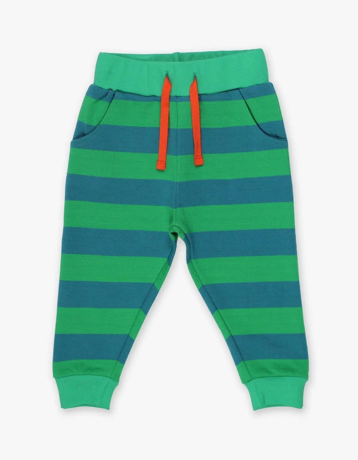 Organic Green Green Striped Joggers Toby Tiger