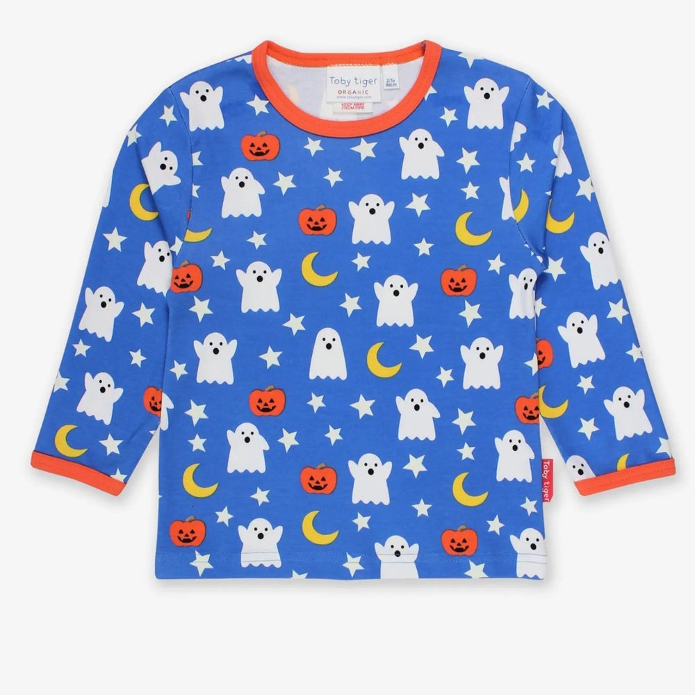 Organic Halloween Print Long-Sleeved T-Shirt Toby Tiger