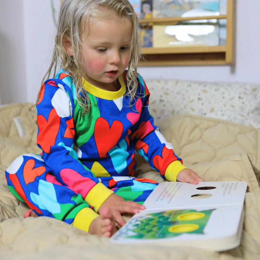 Organic Heart Print Pyjamas Toby Tiger
