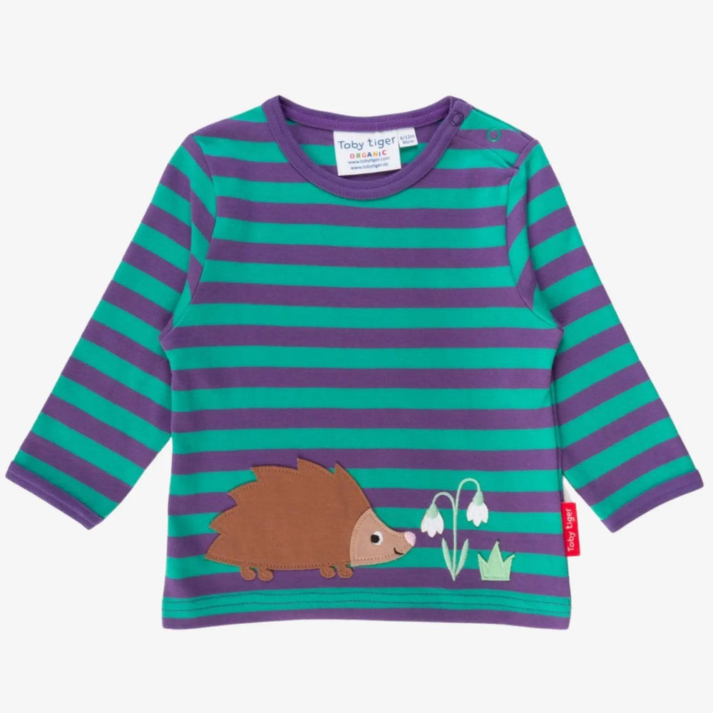 Organic Hedgehog Applique Long-Sleeved T-Shirt Toby Tiger