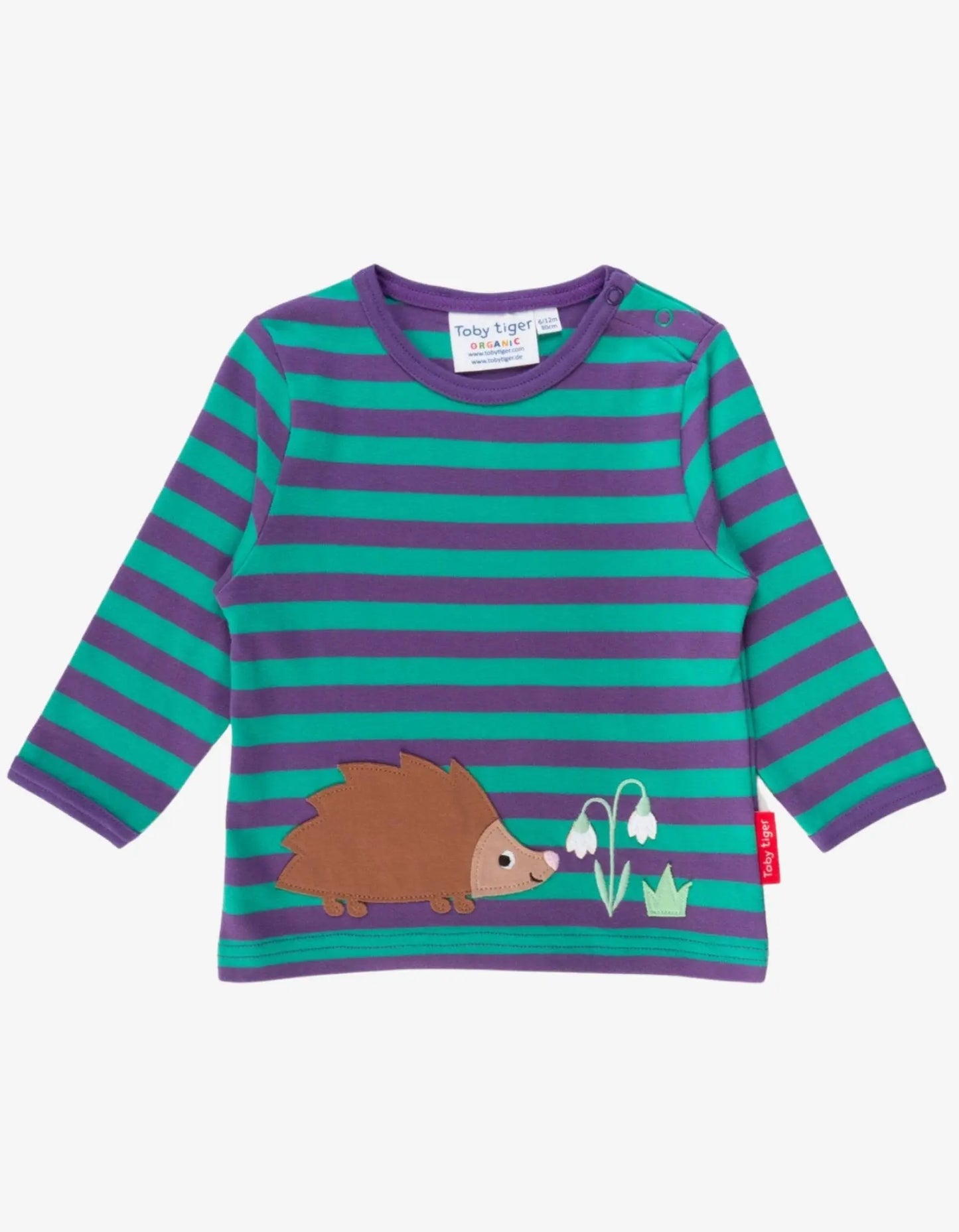 Organic Hedgehog Applique Long-Sleeved T-Shirt Toby Tiger