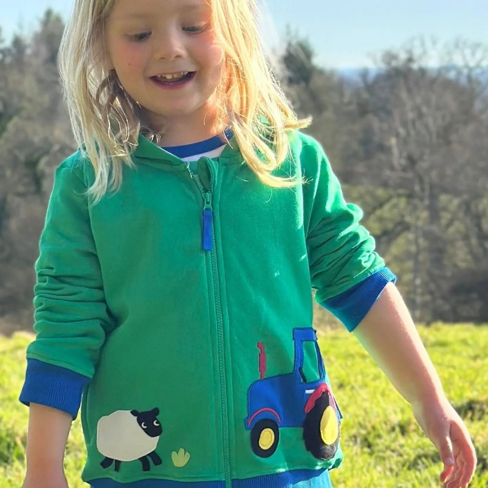 Organic Hillside Applique Hoodie Toby Tiger