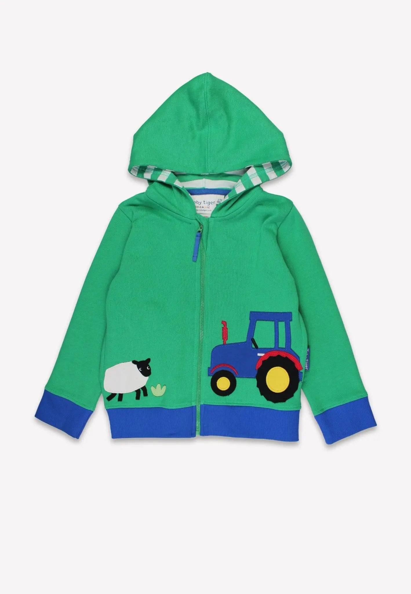 Organic Hillside Applique Hoodie Toby Tiger