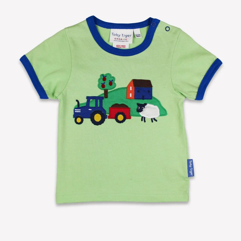 Organic Hillside Applique Short-Sleeved T-Shirt Toby Tiger