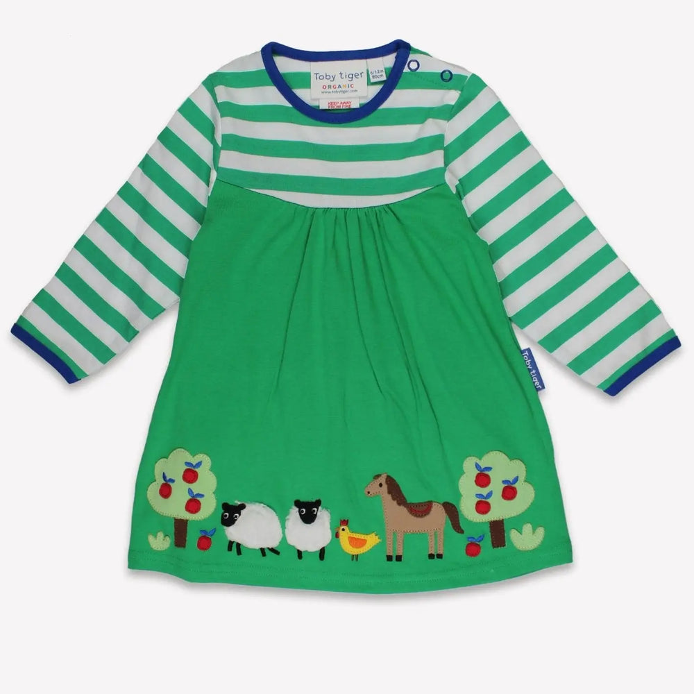 Organic Hillside Applique T-shirt Dress Toby Tiger