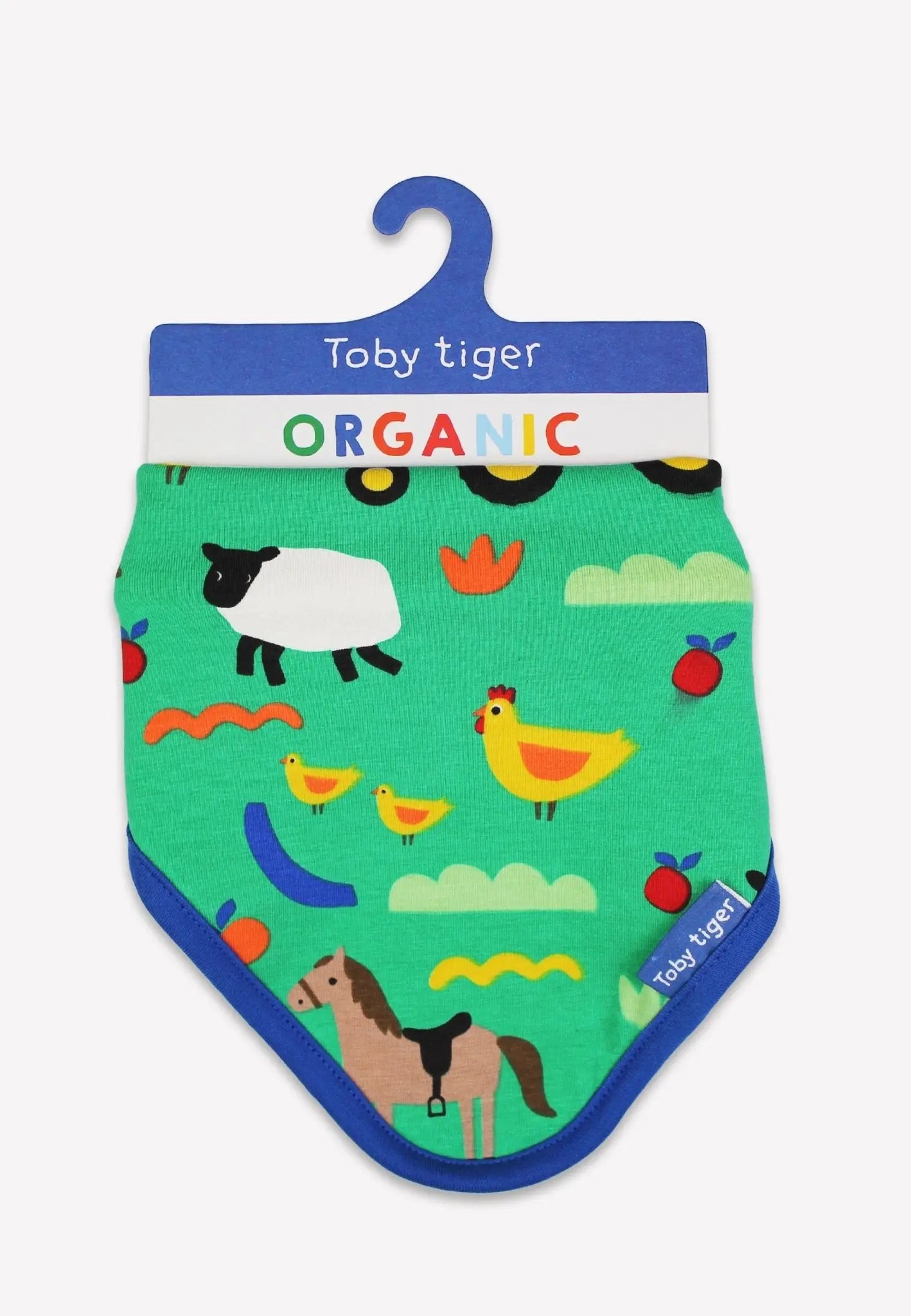 Organic Hillside Farm Print Dribble Bib Toby Tiger