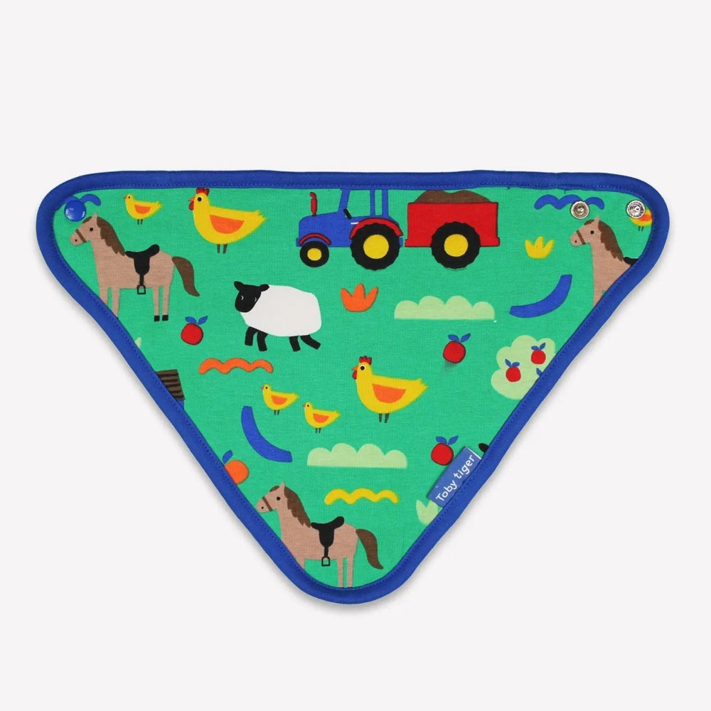 Organic Hillside Farm Print Dribble Bib Toby Tiger