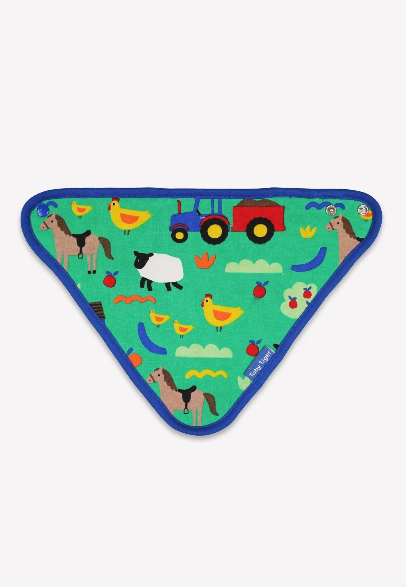 Organic Hillside Farm Print Dribble Bib Toby Tiger