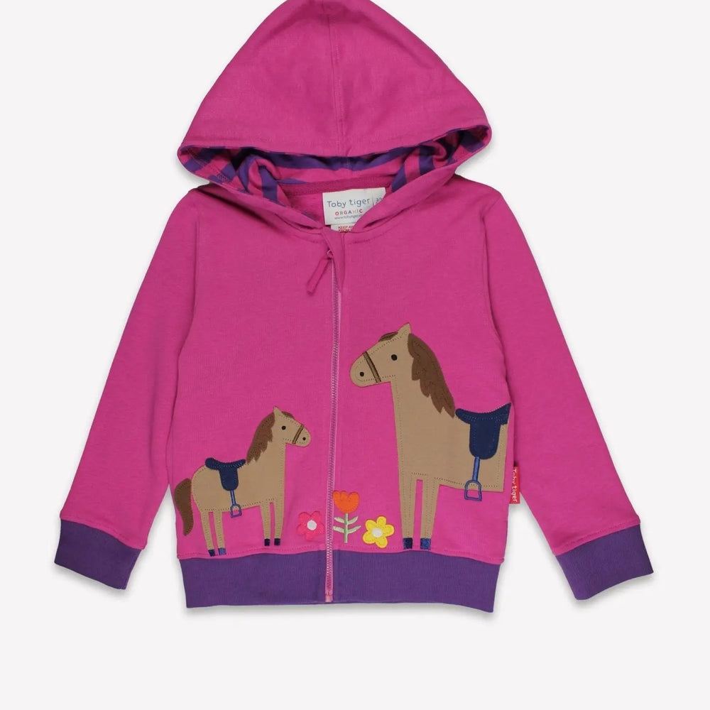 Organic Hillside Pony Applique Hoodie Toby Tiger