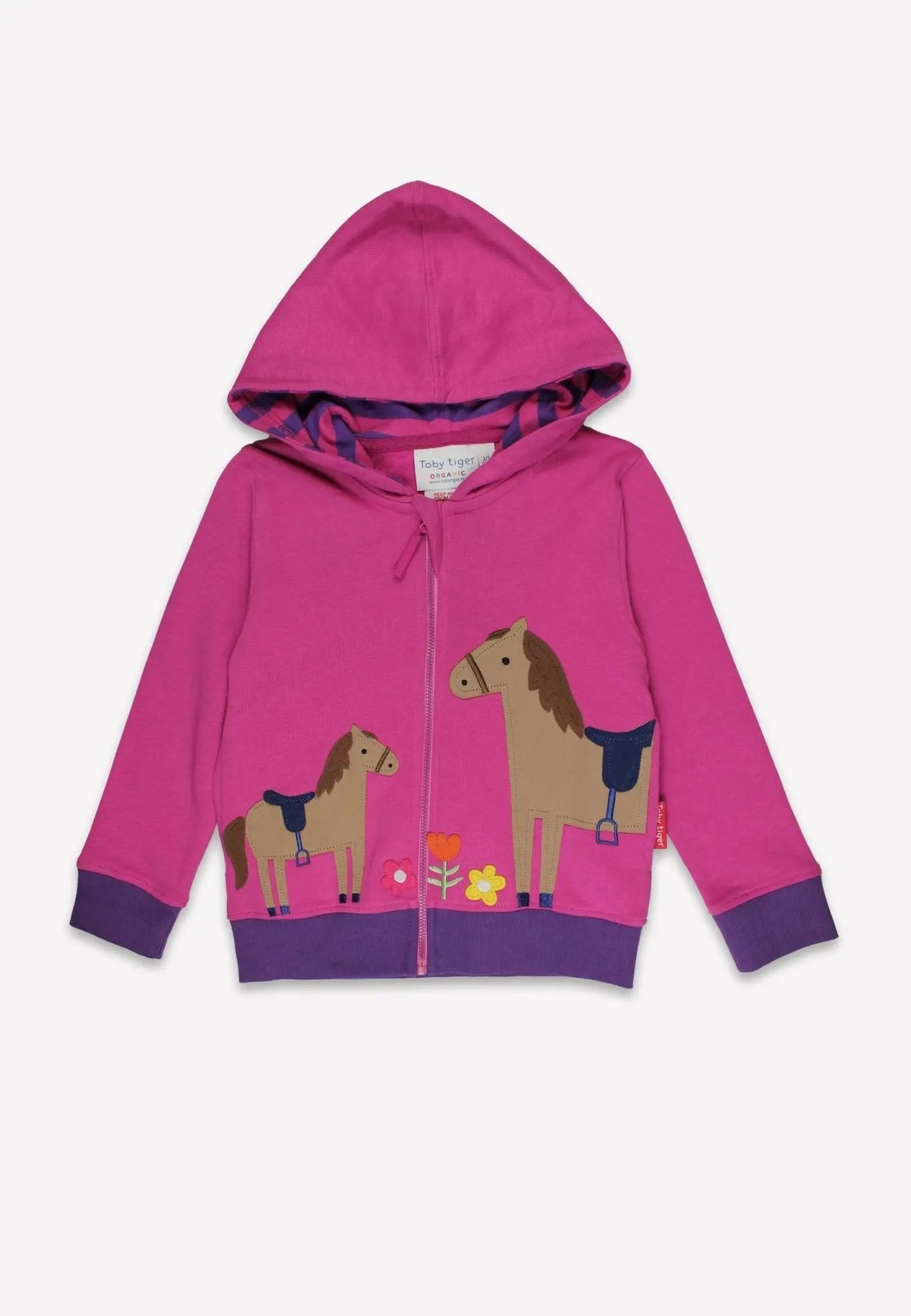 Organic Hillside Pony Applique Hoodie Toby Tiger