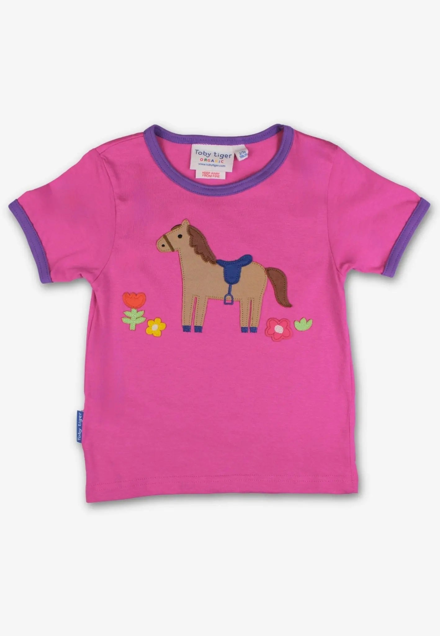 Organic Hillside Pony Applique Short-Sleeved T-Shirt Toby Tiger
