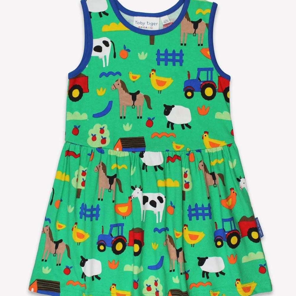 Organic Hillside Print Summer Dress Toby Tiger