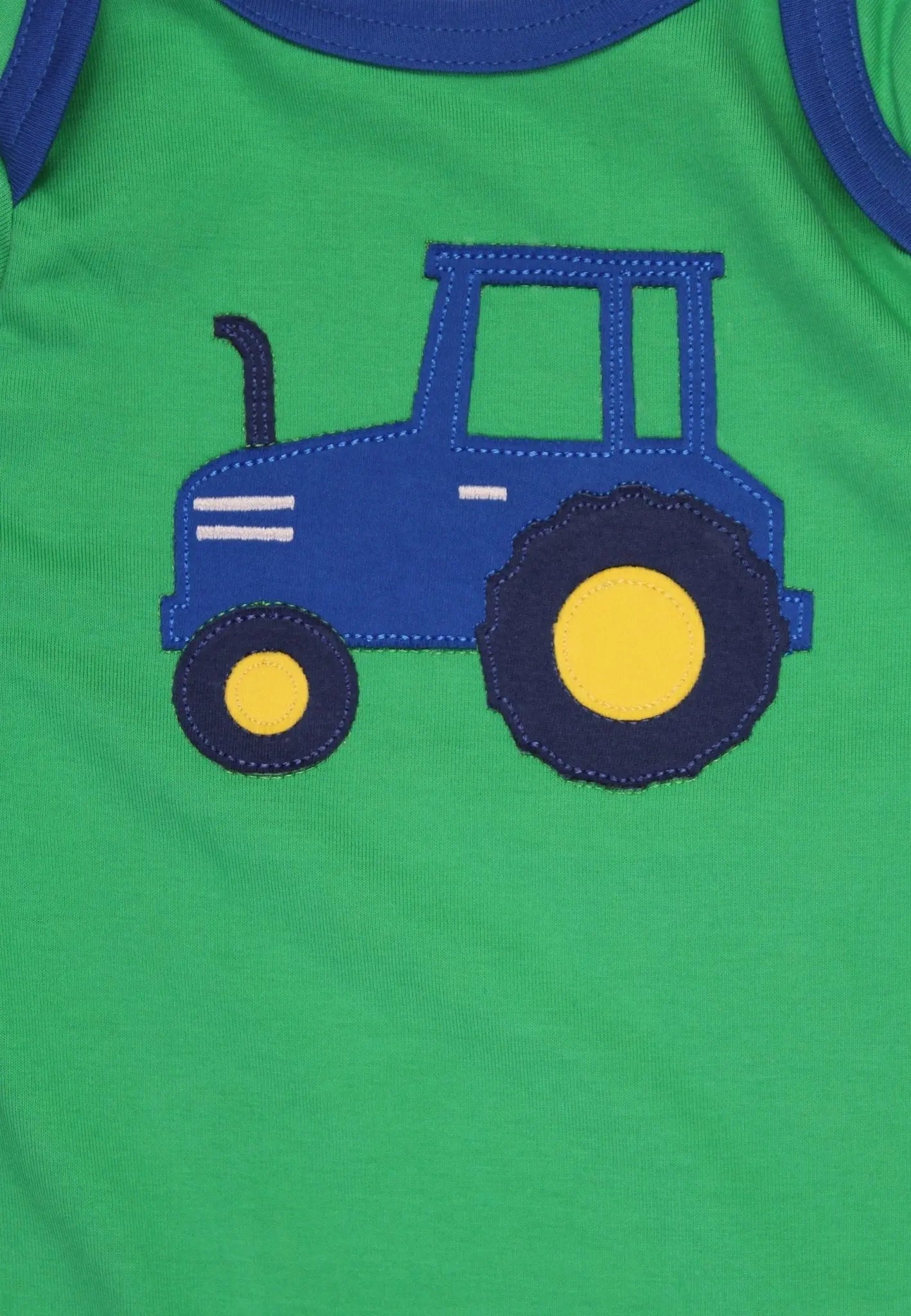 Organic Hillside Tractor Applique Sleepsuit Toby Tiger