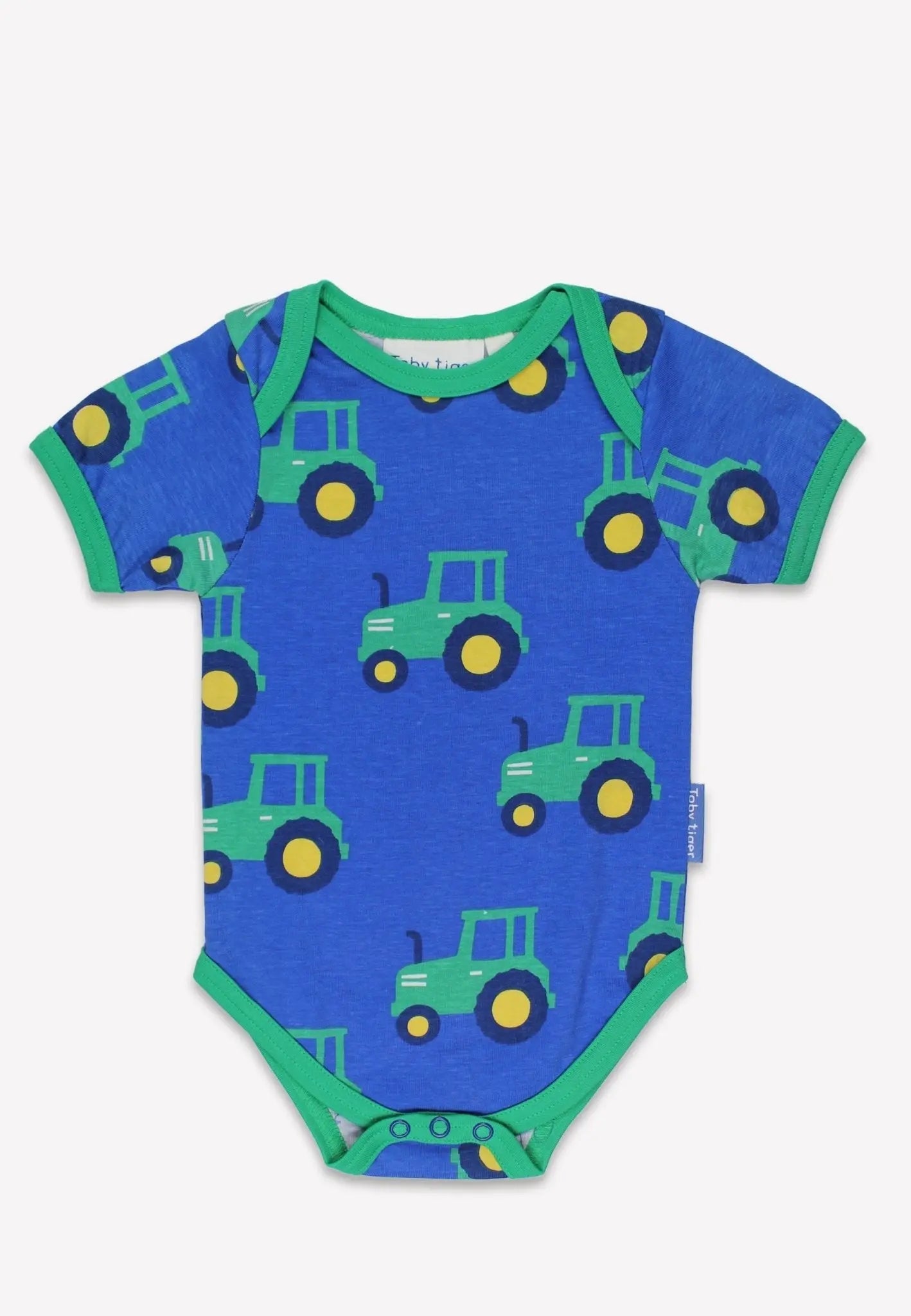 Organic Hillside Tractor Print Baby Body Toby Tiger