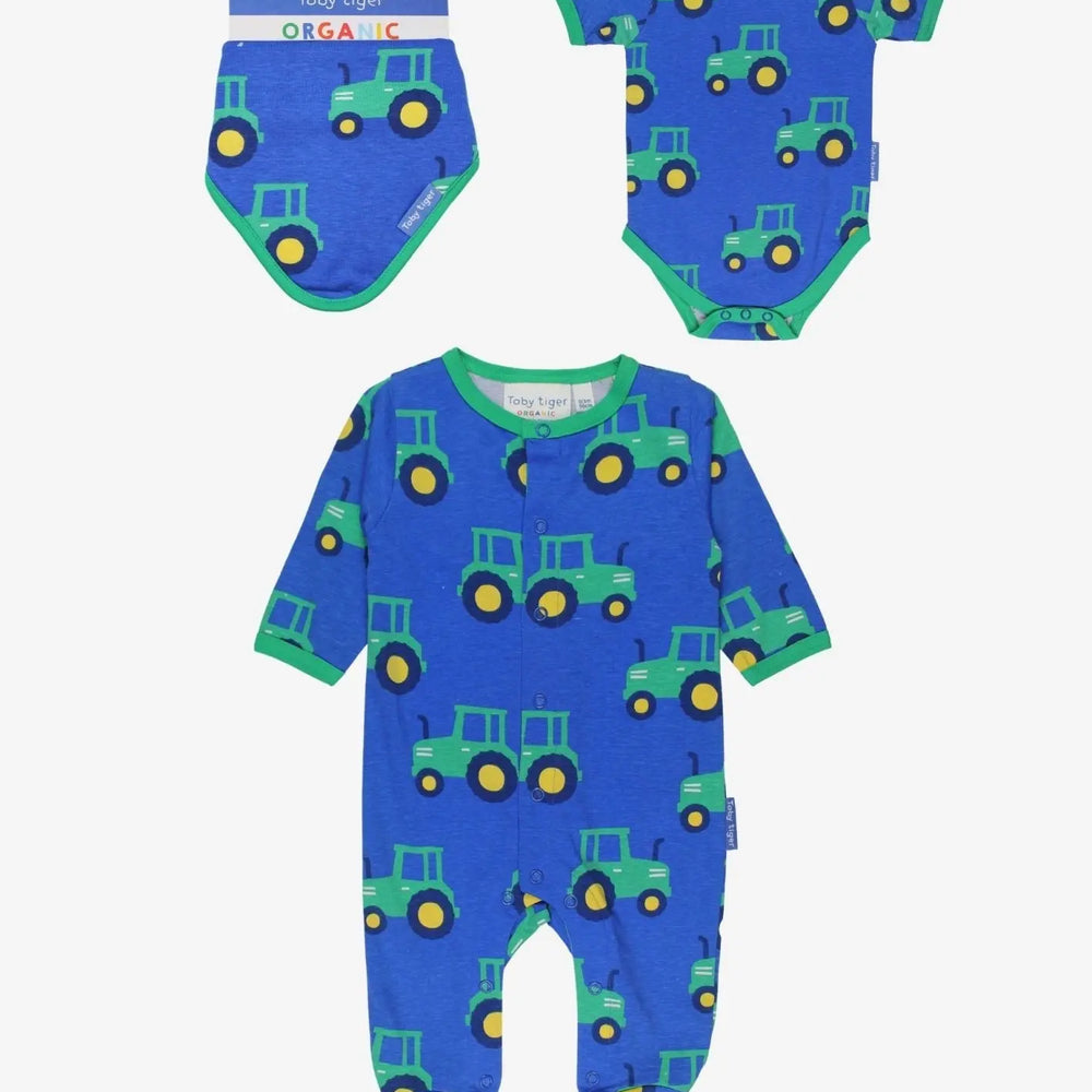 Organic Hillside Tractor Print Baby Bundle 0-3m / 56cm Toby Tiger
