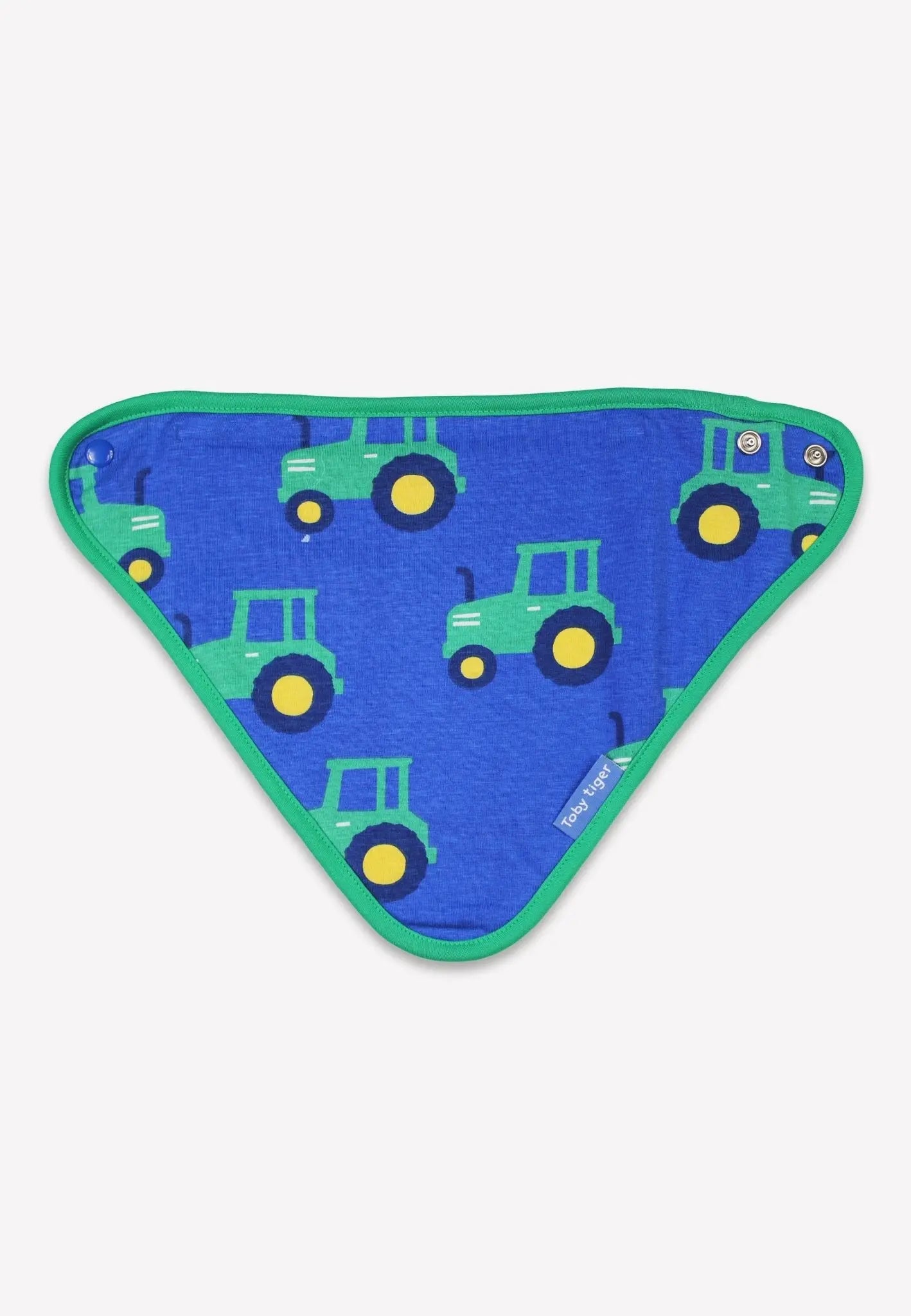 Organic Hillside Tractor Print Dribble Bib Toby Tiger