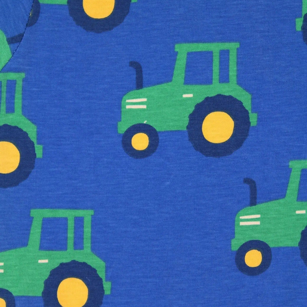 Organic Hillside Tractor Print Sleepsuit Toby Tiger
