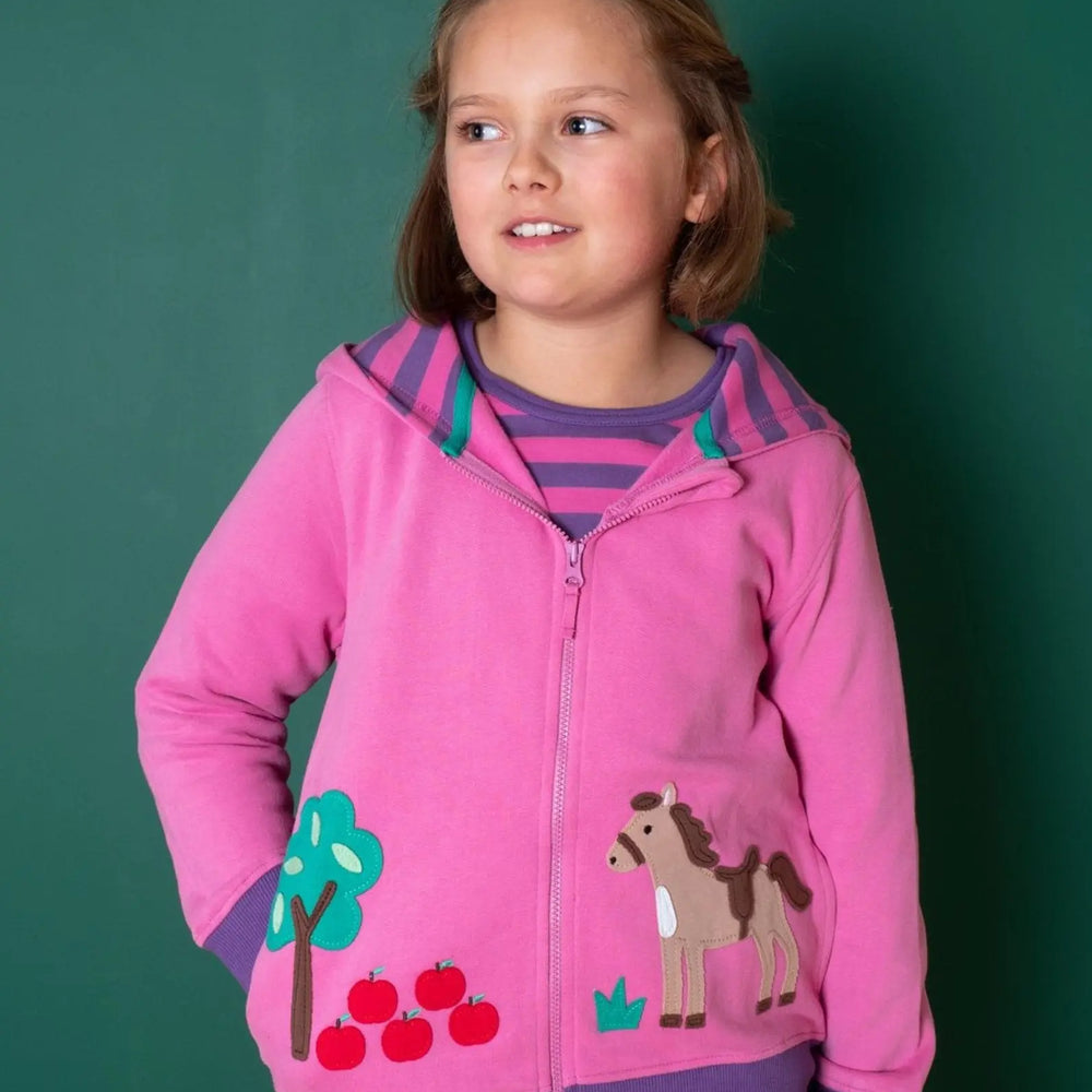 Organic Horse Applique Hoodie Toby Tiger