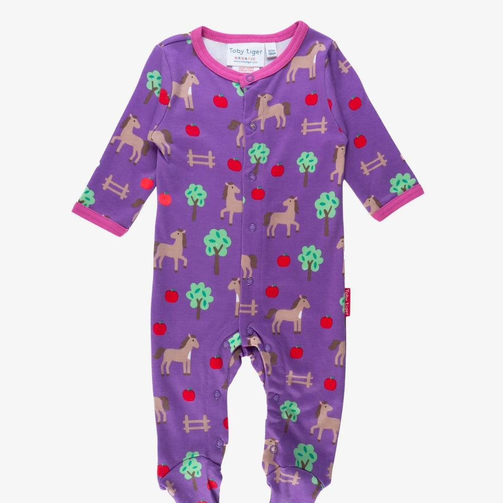 Organic Horse Print Babygrow Toby Tiger