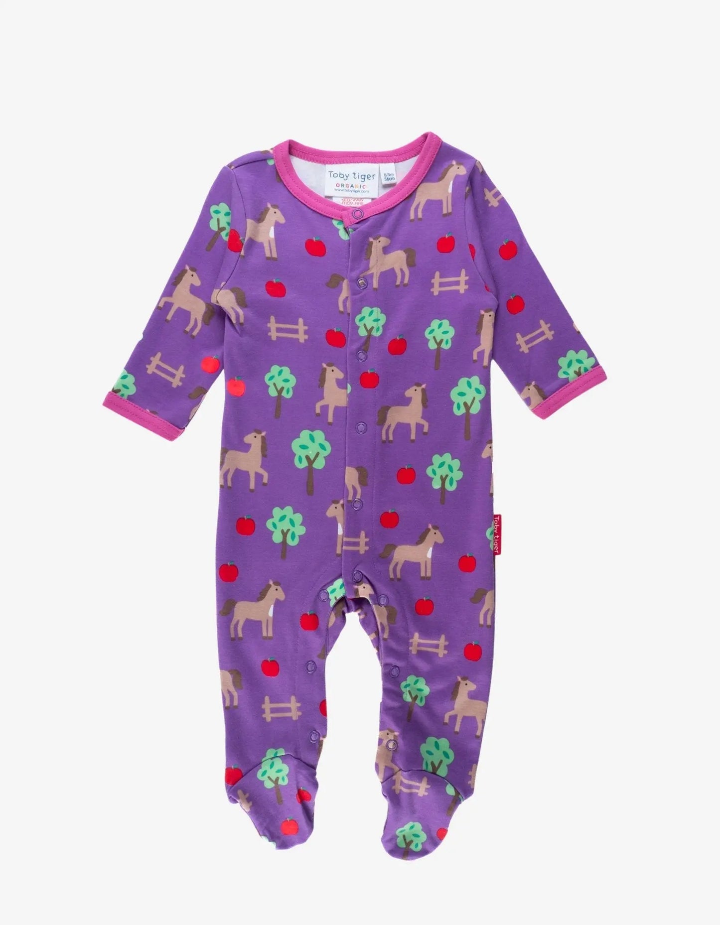 Organic Horse Print Babygrow Toby Tiger