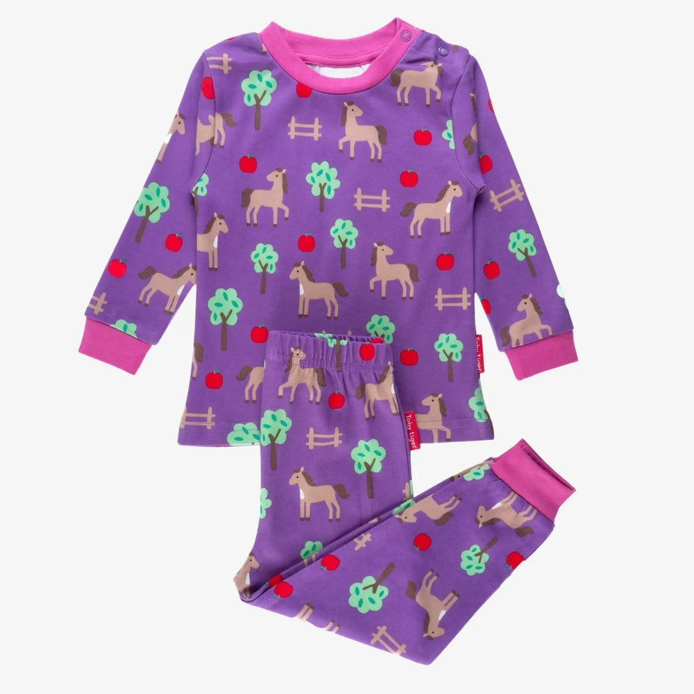 Organic Horse Print Pyjamas Toby Tiger