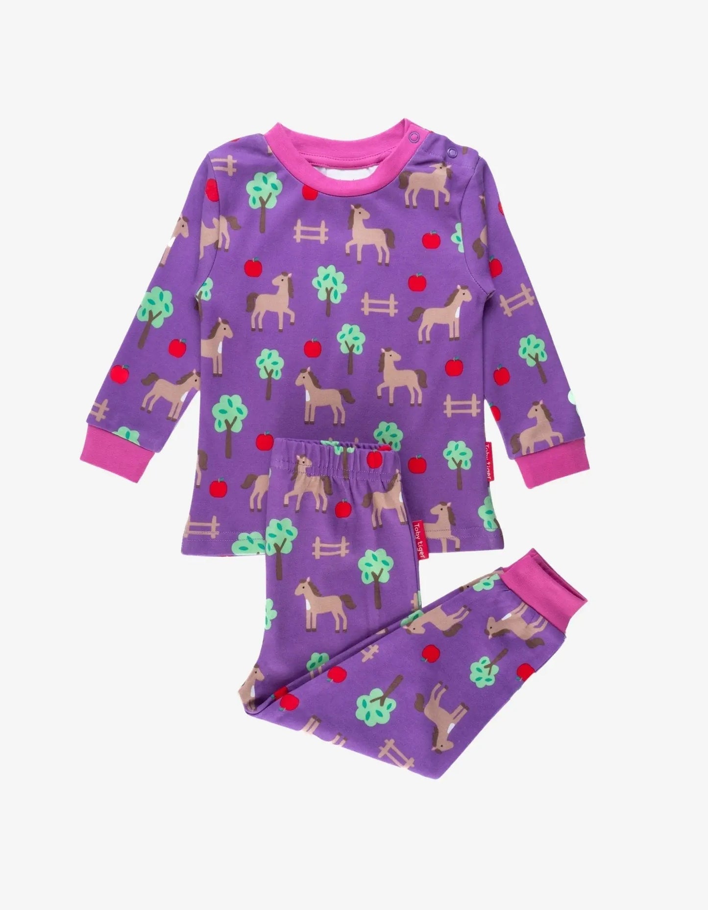 Organic Horse Print Pyjamas Toby Tiger