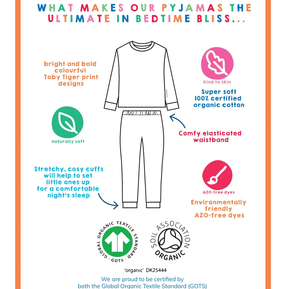 Organic Horse Print Pyjamas Toby Tiger