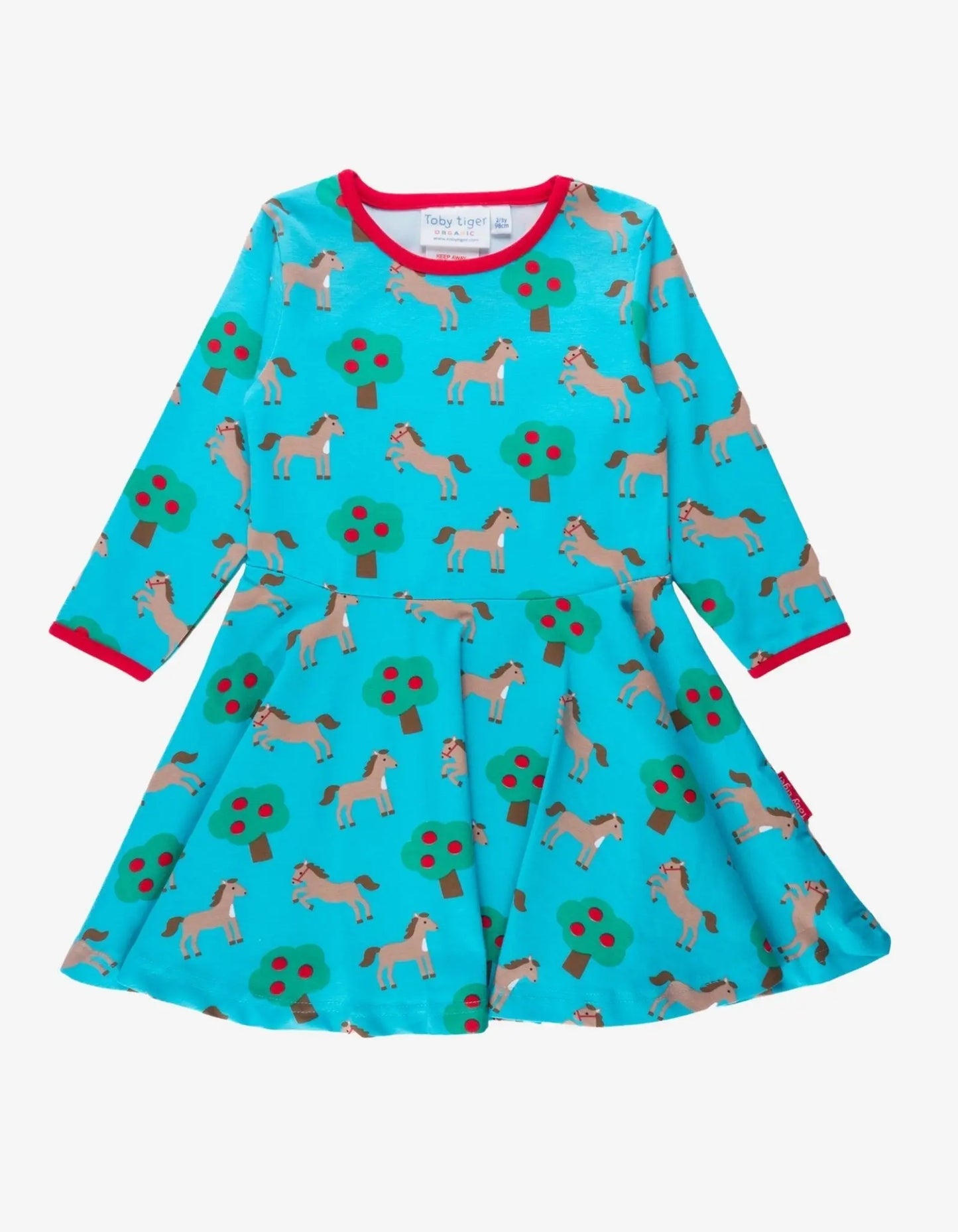 Organic Horse Print Skater Dress Toby Tiger