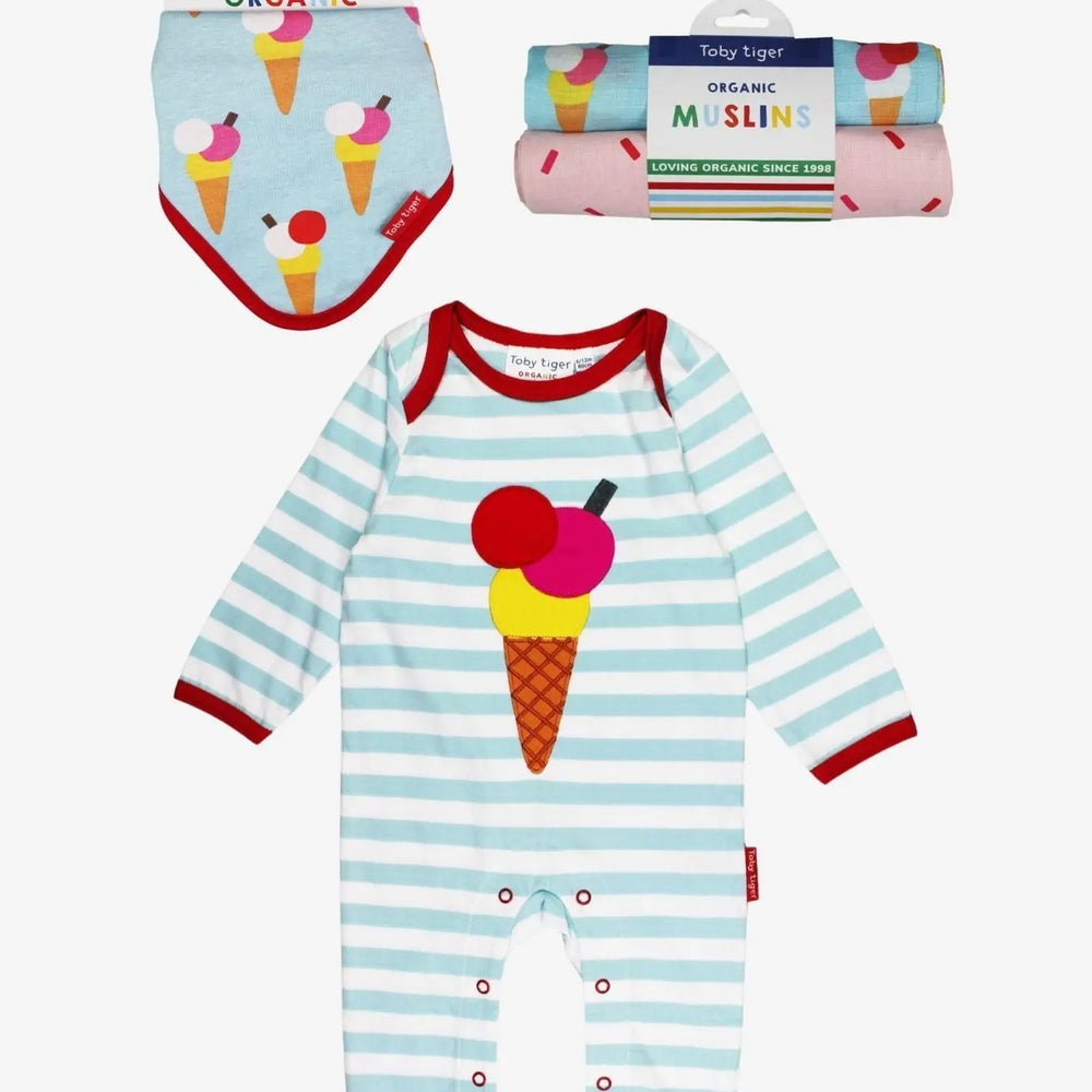 Organic Ice Cream Applique Baby Bundle Toby Tiger