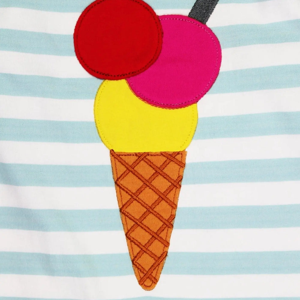 Organic Ice Cream Applique Sleepsuit Toby Tiger