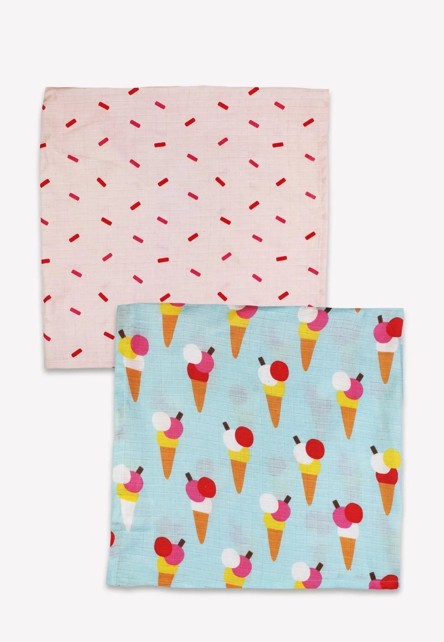 Organic Ice Cream Cones Print 2 Pack Muslins Toby Tiger