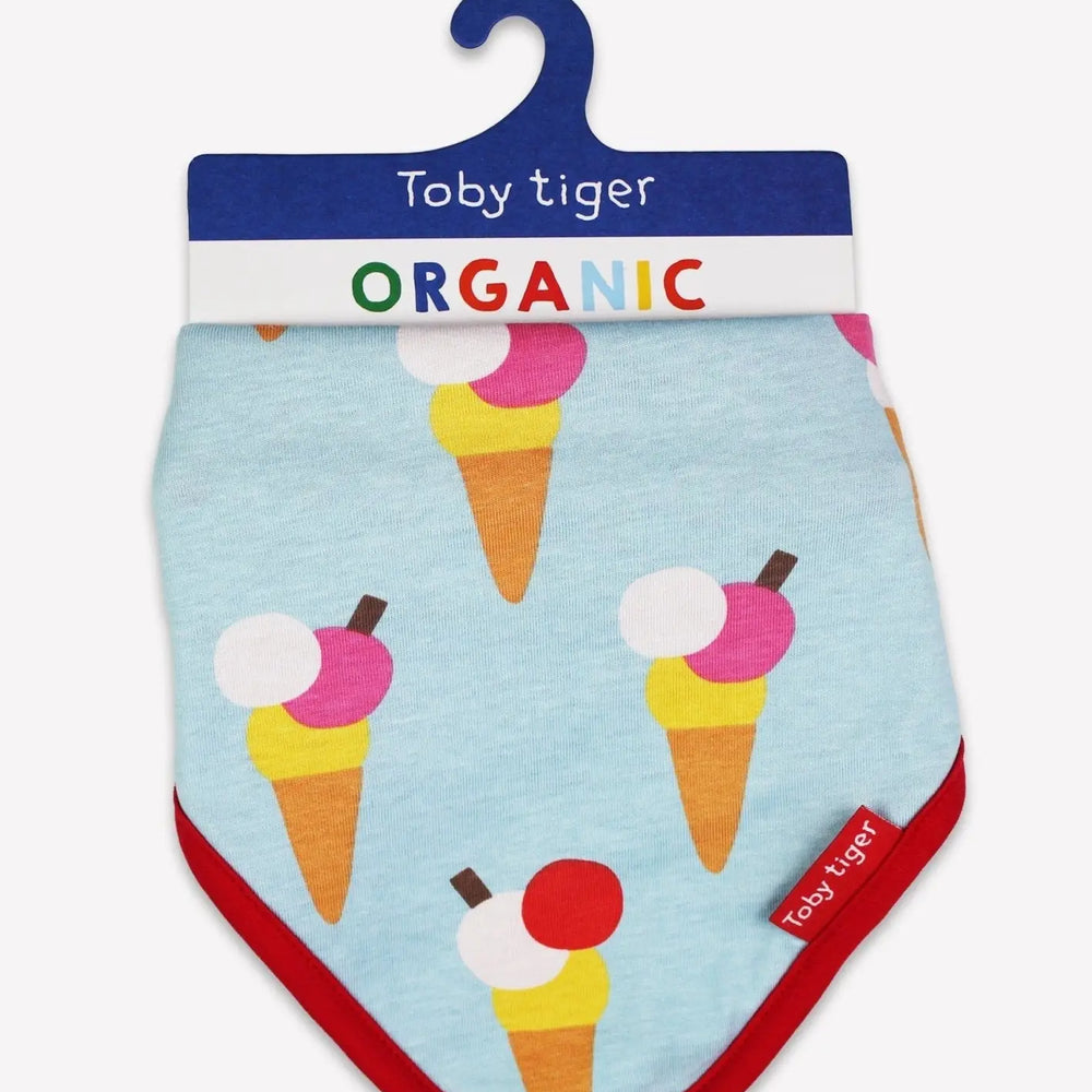 Organic Ice Cream Cones Print Dribble Bib Toby Tiger