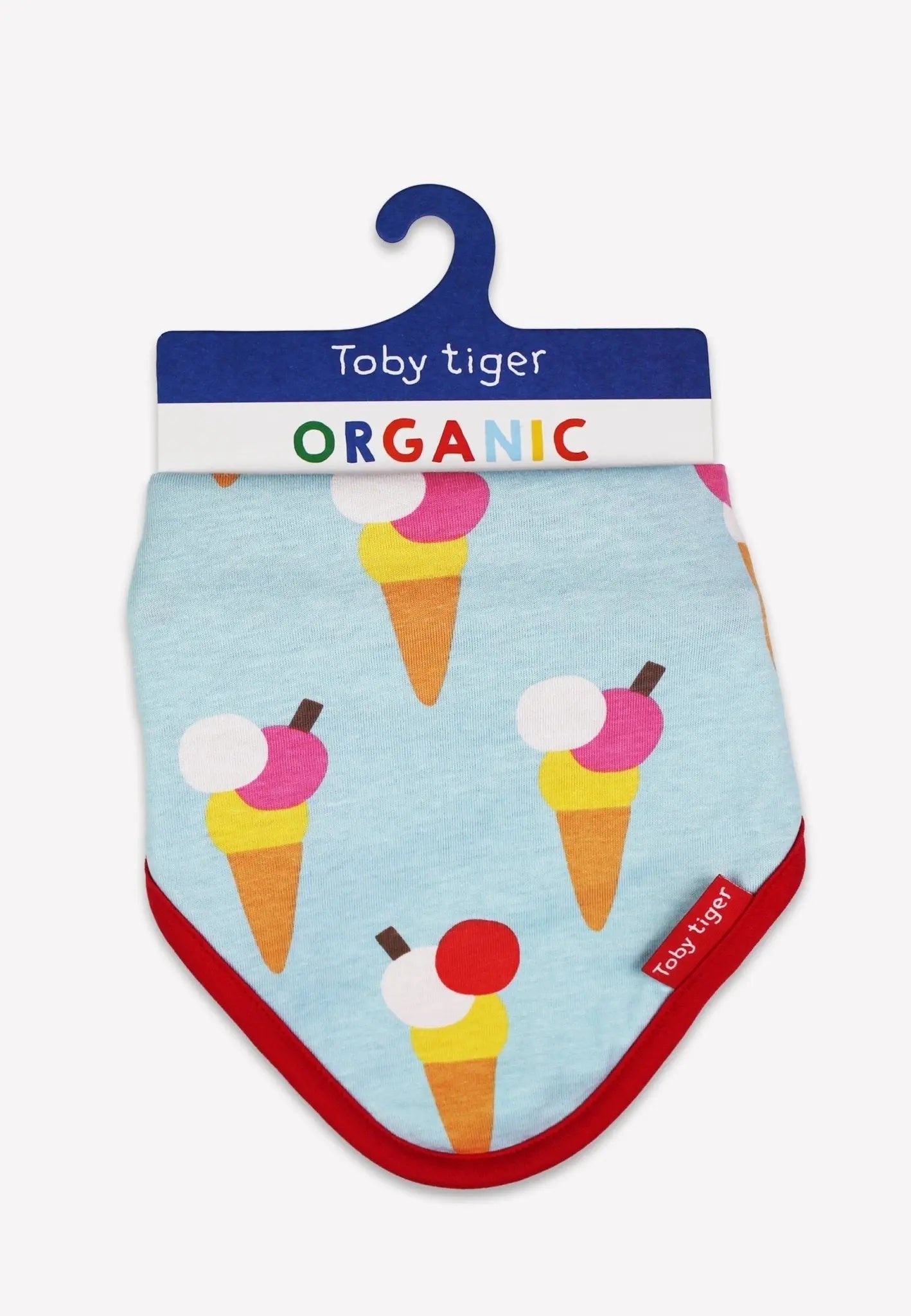 Organic Ice Cream Cones Print Dribble Bib Toby Tiger