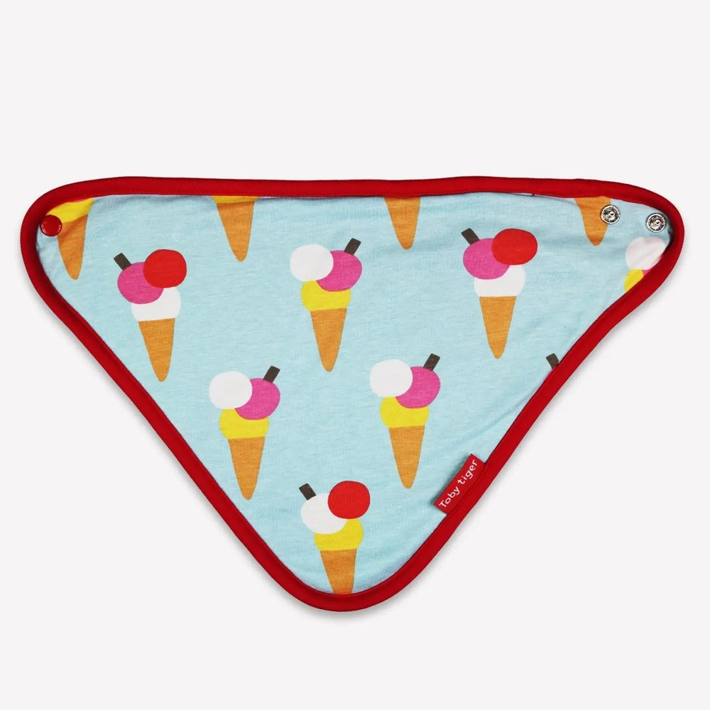 Organic Ice Cream Cones Print Dribble Bib Toby Tiger