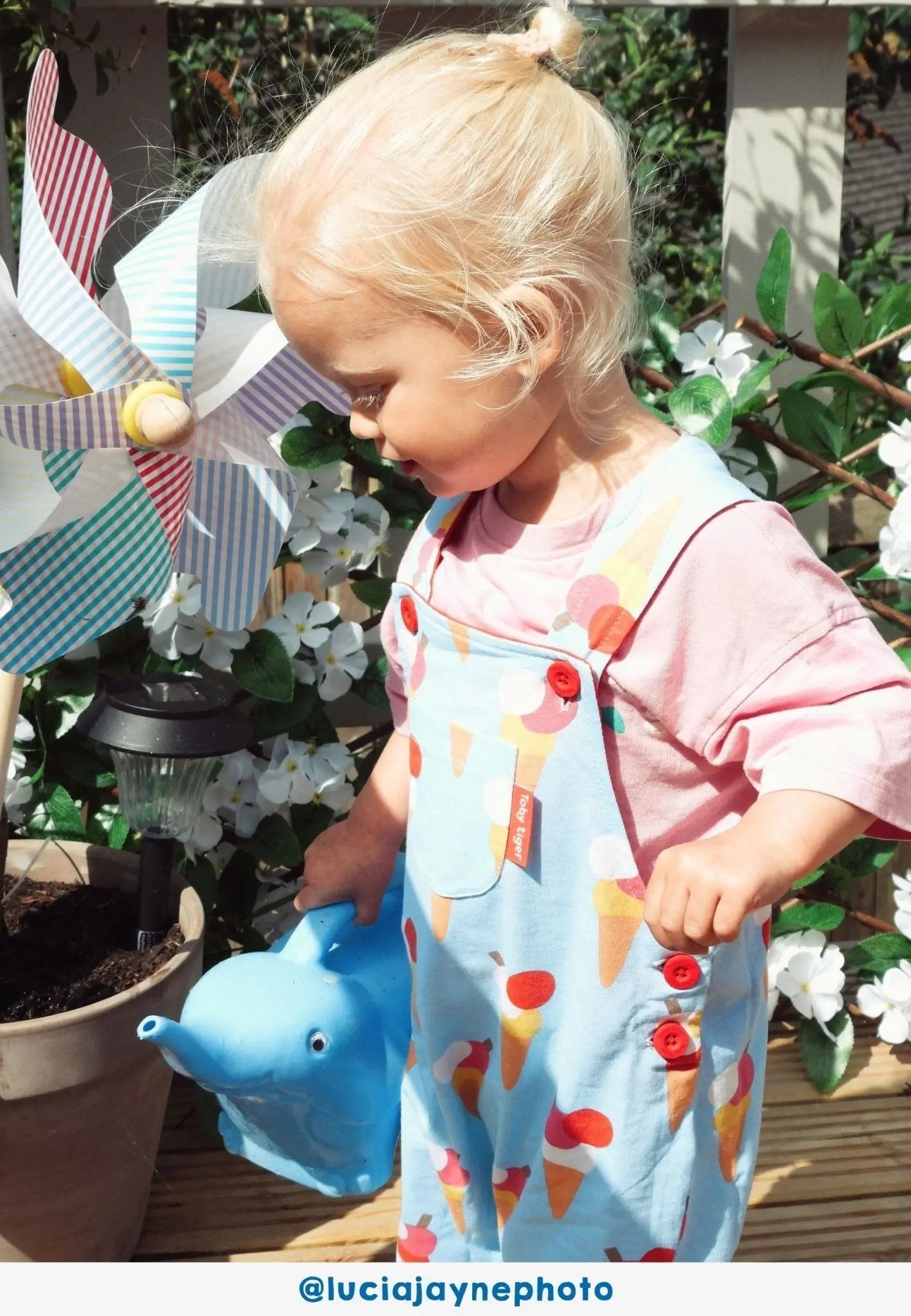 Organic Ice Cream Cones Print Dungaree Shorts Toby Tiger
