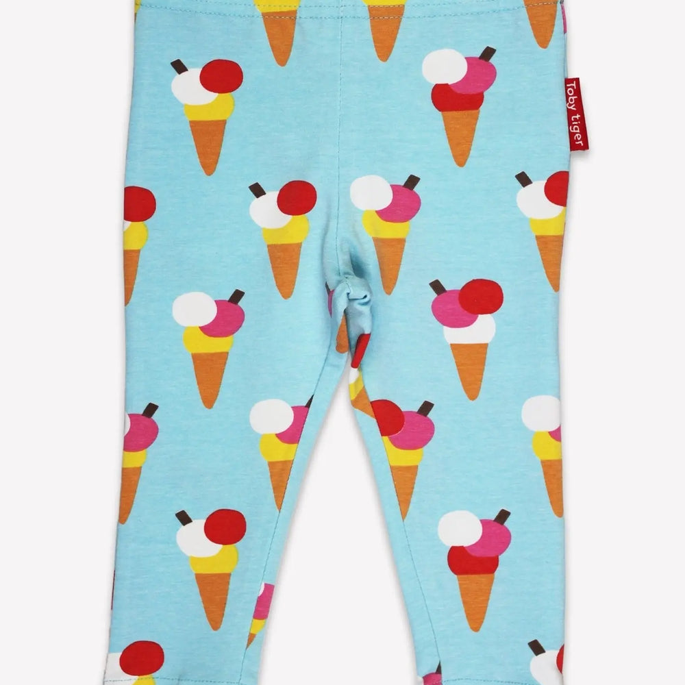Organic Ice Cream Cones Print Leggings Toby Tiger