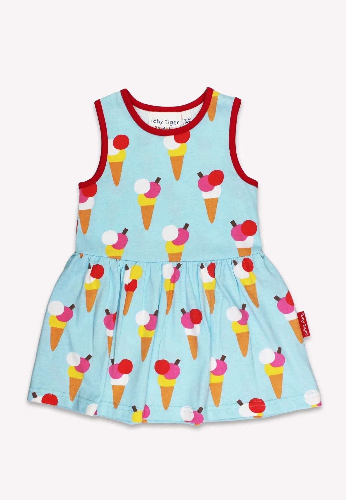 Organic Ice Cream Cones Print Summer Dress Toby Tiger