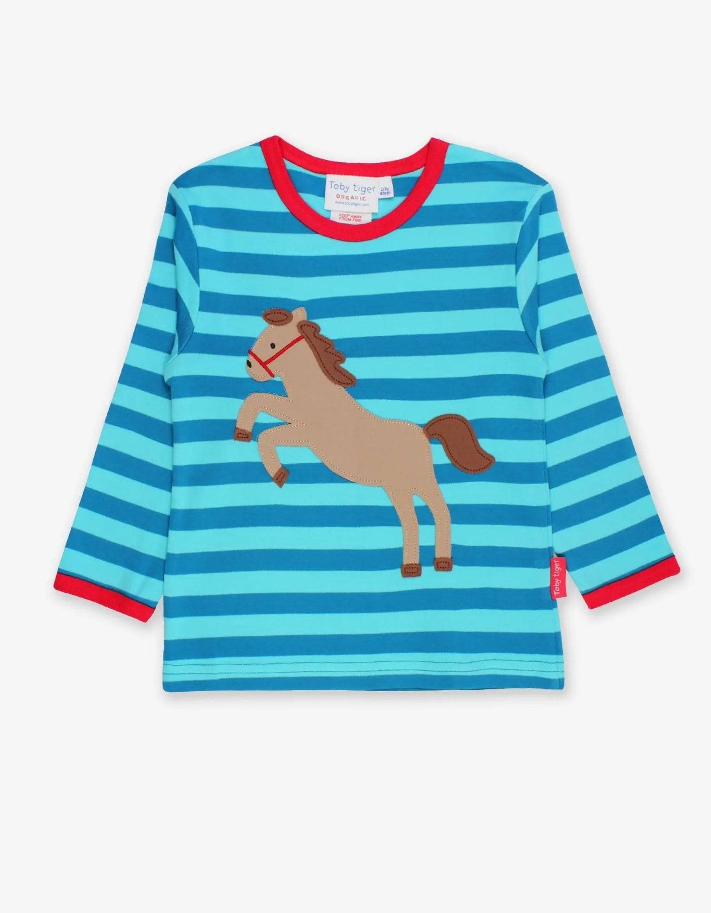 Organic Jumping Horse Applique Long-Sleeved T-Shirt Toby Tiger