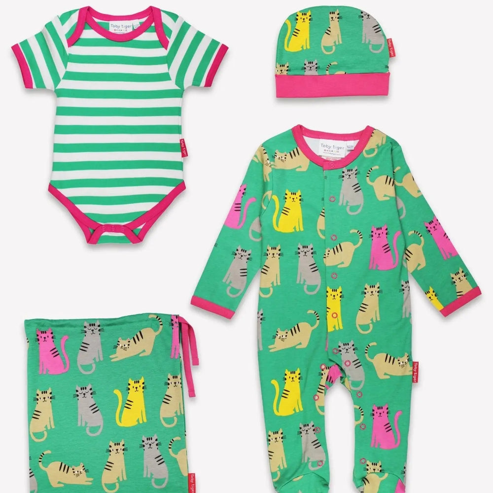 Organic Kitten Print Baby Gift Set Toby Tiger