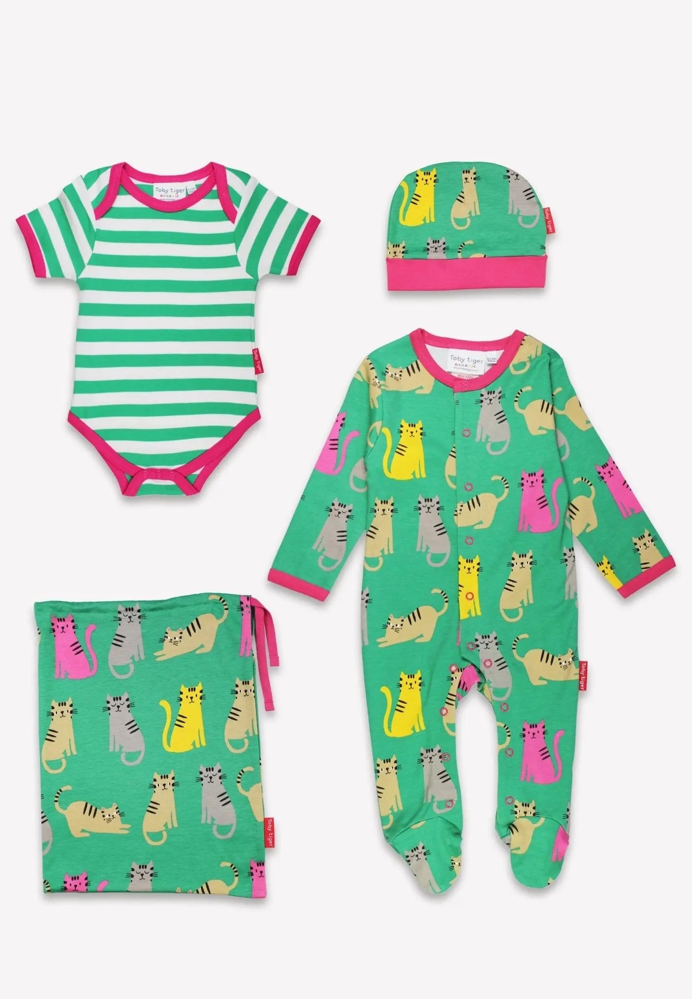 Organic Kitten Print Baby Gift Set Toby Tiger