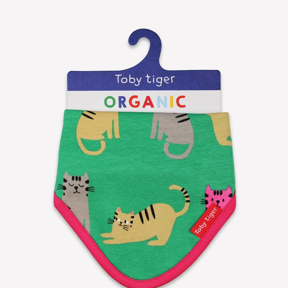 Organic Kitten Print Dribble Bib Toby Tiger