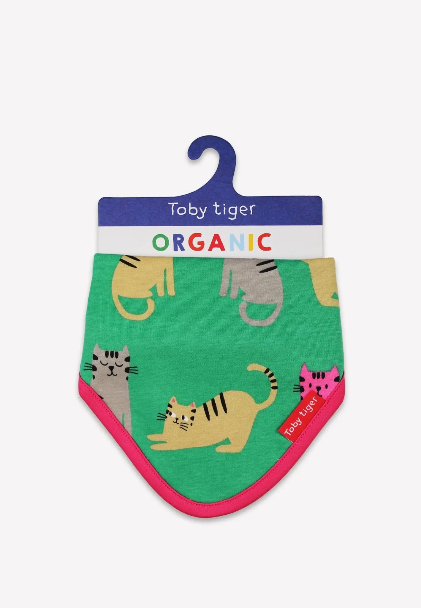 Organic Kitten Print Dribble Bib Toby Tiger