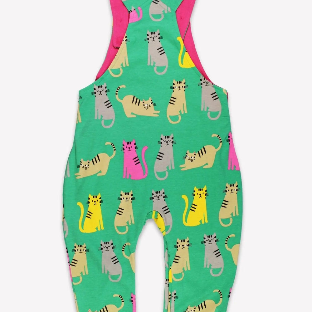 Organic Kitten Print Dungarees Toby Tiger