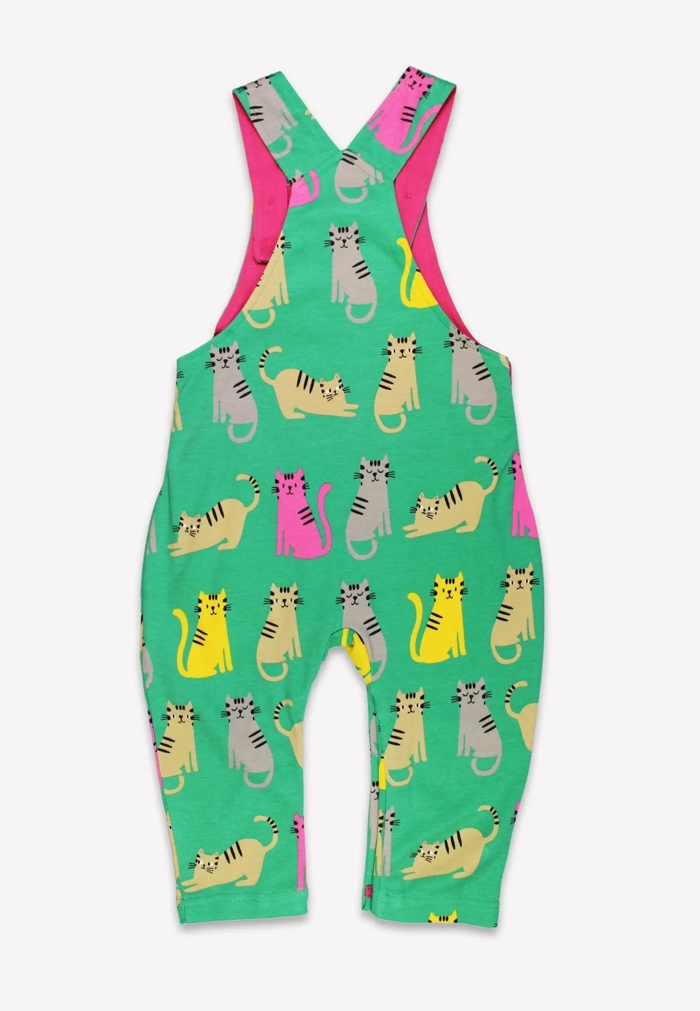 Organic Kitten Print Dungarees Toby Tiger
