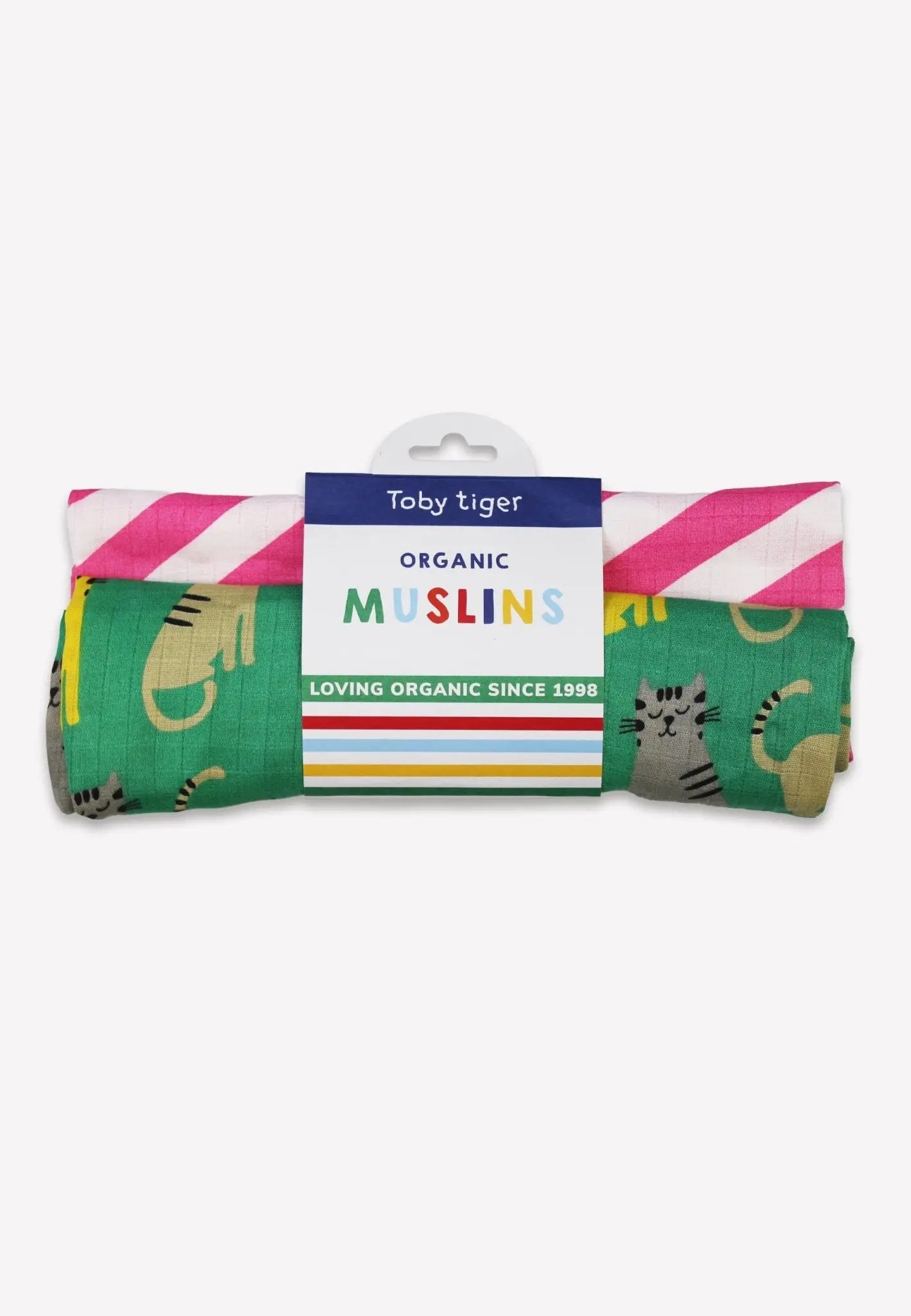 Organic Kitten Print Muslin 2-Pack Toby Tiger