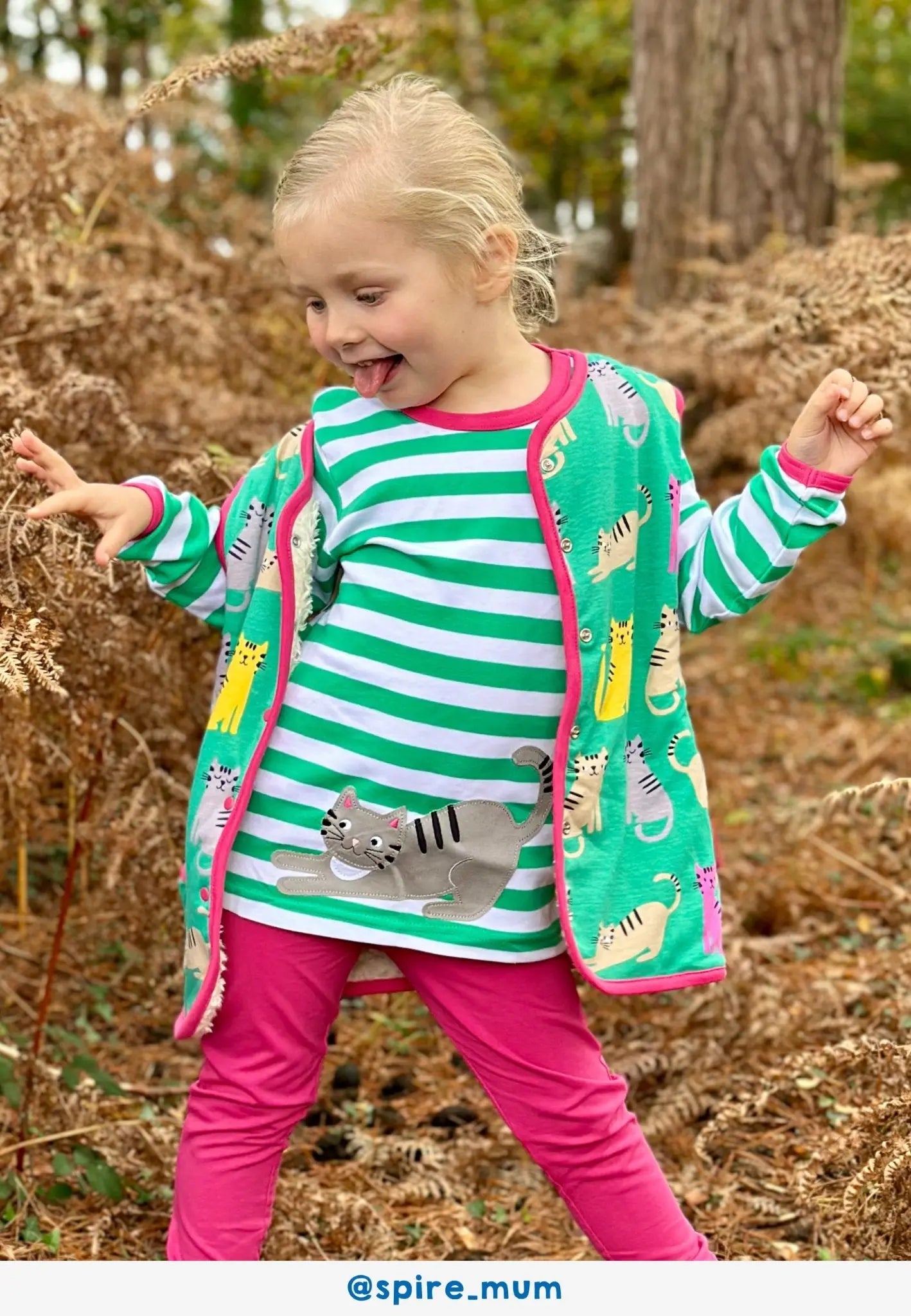 Organic Kitten Print Reversible Gilet Toby Tiger