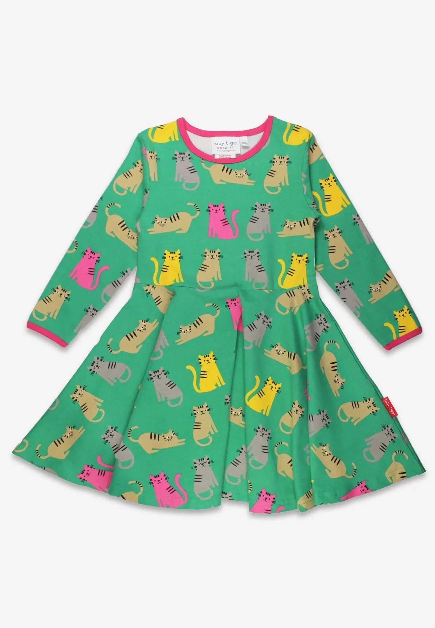Organic Kitten Print Skater Dress Toby Tiger