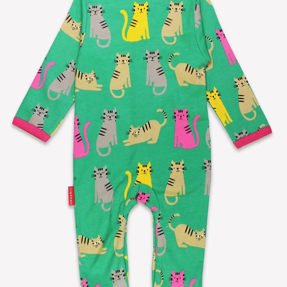 Organic Kitten Print Sleepsuit Toby Tiger